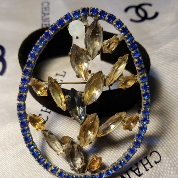 Large BIJOUX MG Vintage CZECH Brooch - Picture 4 of 8